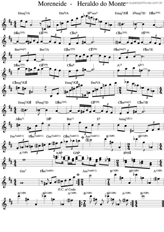 Partitura da música Moreneide