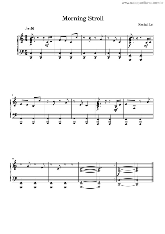 Partitura da música Morning Stroll