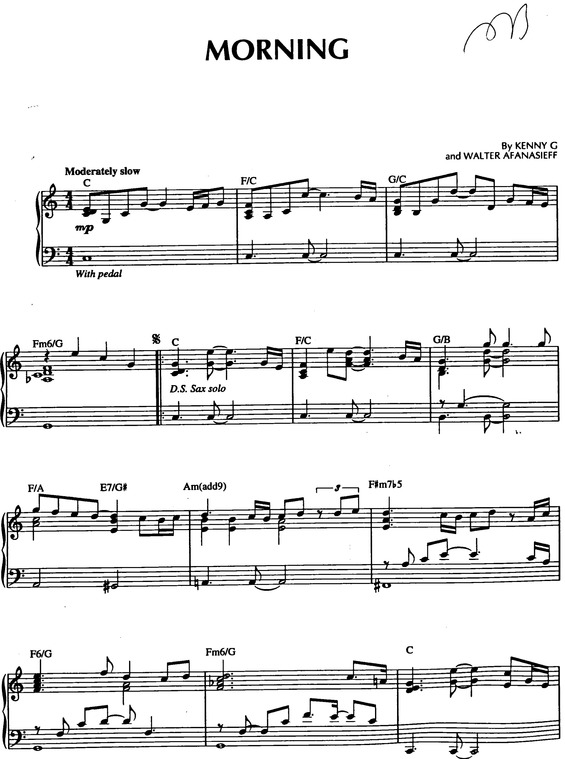 Partitura da música Morning v.5