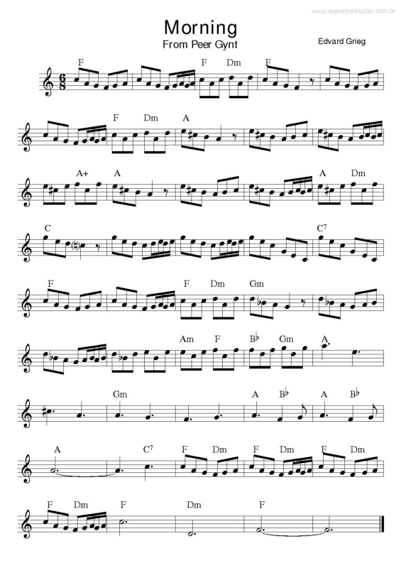 Partitura da música Morning