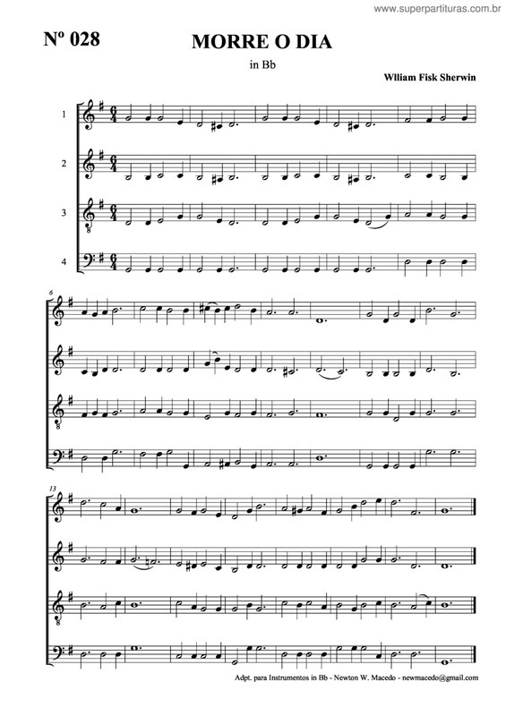 Partitura da música Morre O Dia v.2