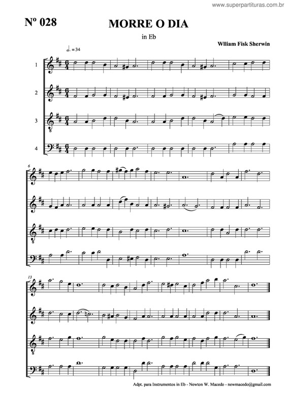 Partitura da música Morre O Dia v.3