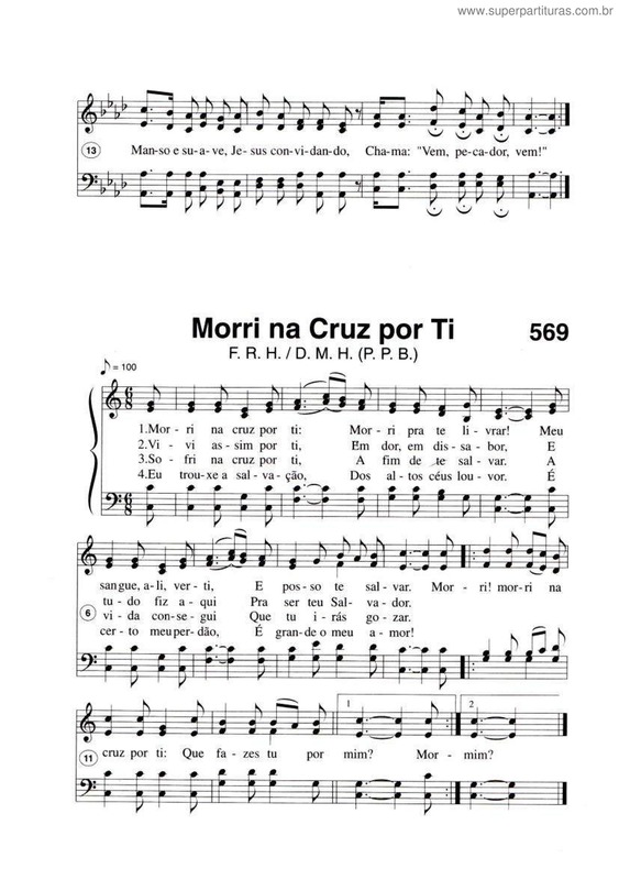 Partitura da música Morri Na Cruz Por Ti v.4