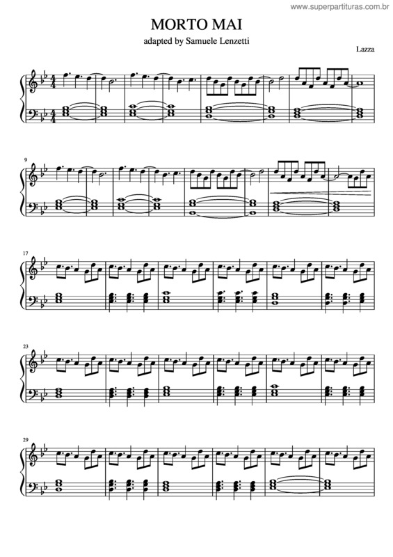 Partitura da música Morto Mai Adapted