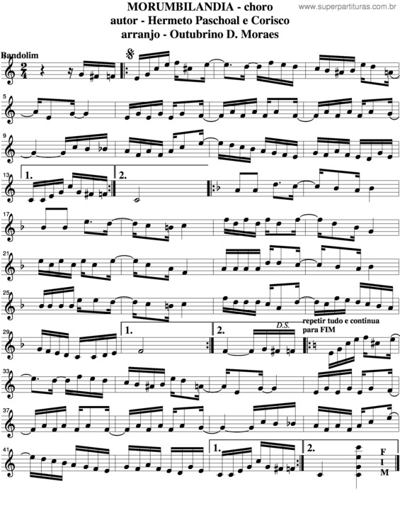 Partitura da música Morumbilândia v.2