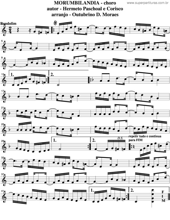 Partitura da música Morumbilândia v.3