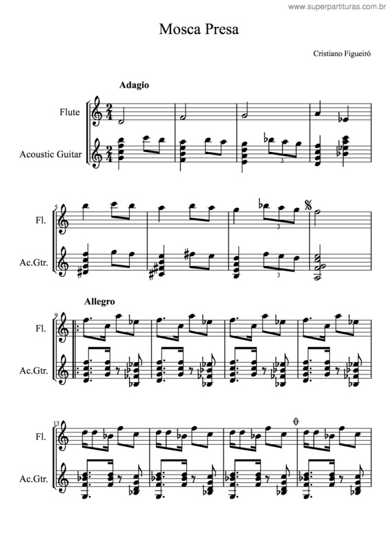 Partitura da música Mosca presa