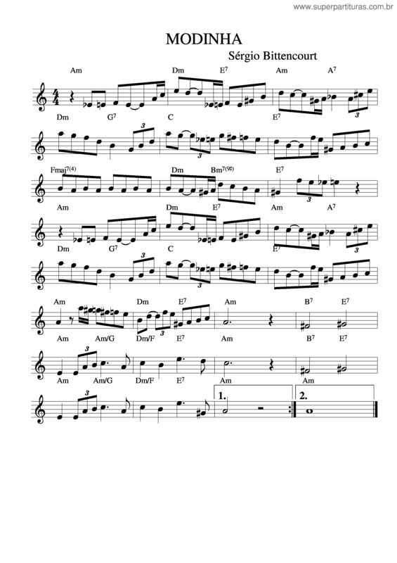 Partitura da música Mosinha