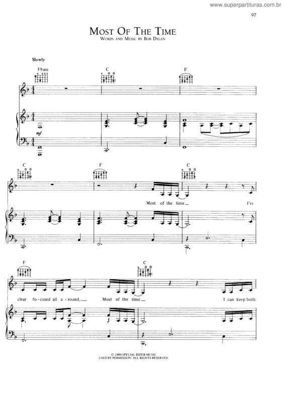 Partitura da música Most Of The Time