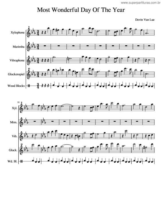 Partitura da música Most Wonderful Day Of The Year