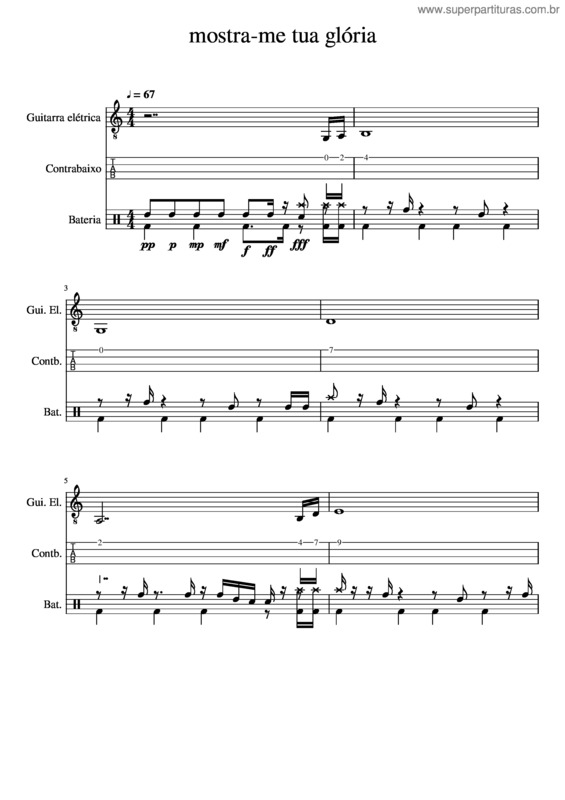 Partitura da música Mostra–Me Tua Glória