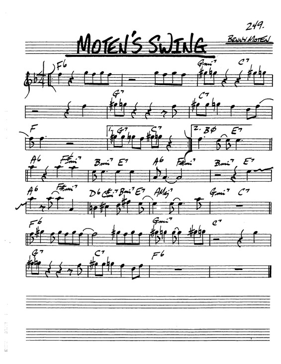 Partitura da música Motens Swing