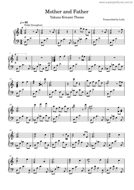 Partitura da música Mother And Father – Kiwami 2