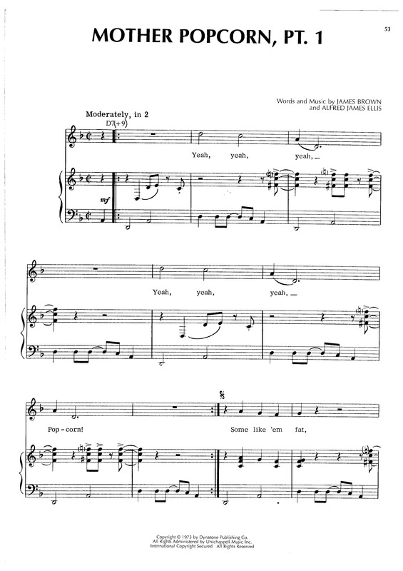 Partitura da música Mother Popcorn (Pt 1)