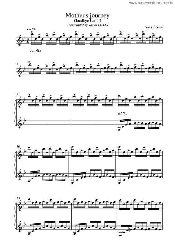 Partitura da música Mother`s Journey v.2