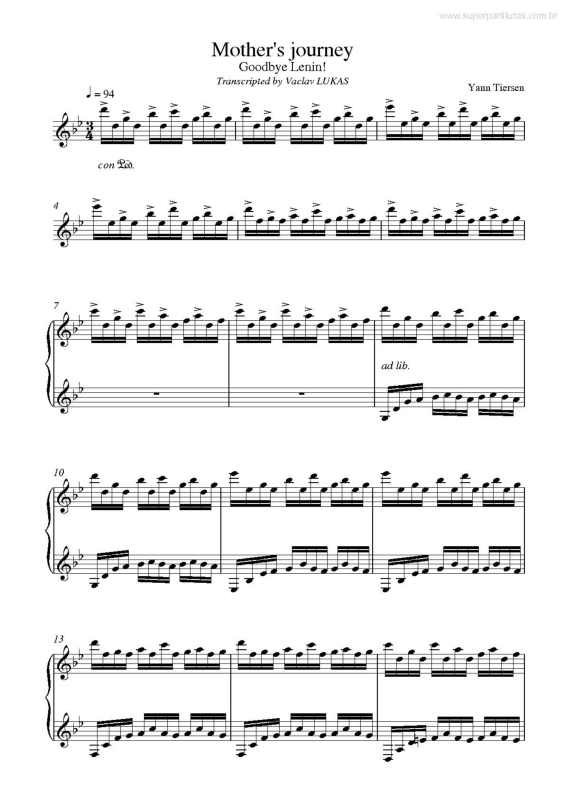 Partitura da música Mother`s Journey