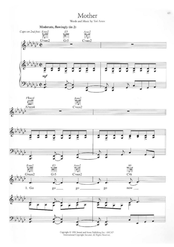 Partitura da música Mother v.2