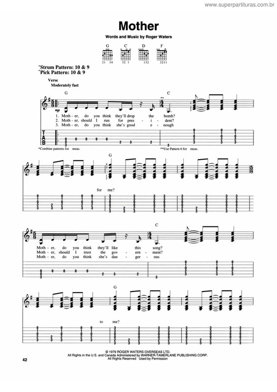 Partitura da música Mother v.4