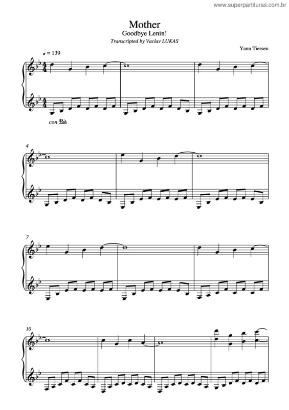 Partitura da música Mother v.5