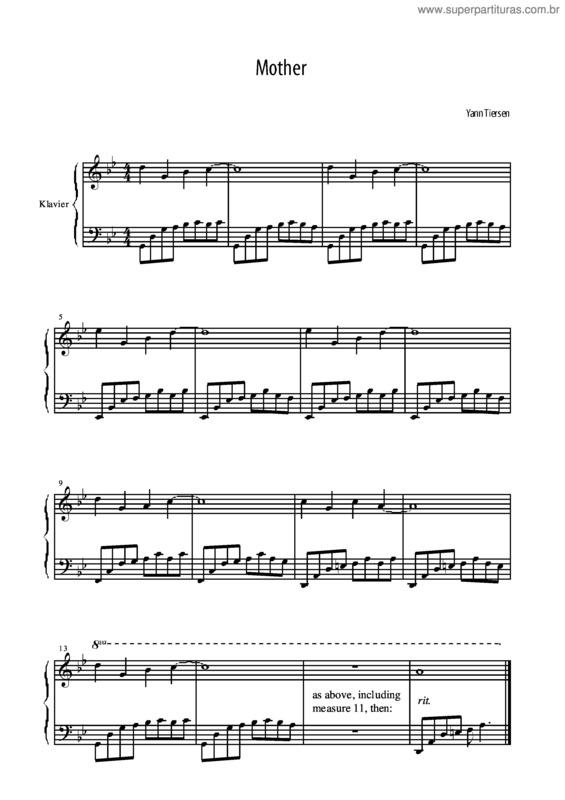 Partitura da música Mother v.6