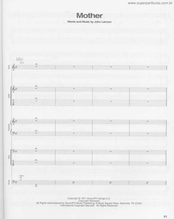 Partitura da música Mother v.7