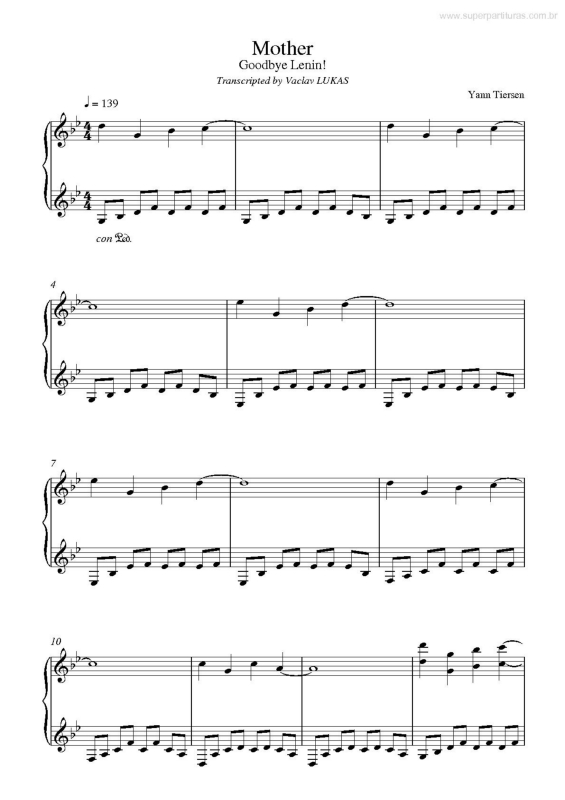 Partitura da música Mother