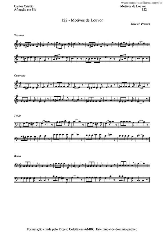 Partitura da música Motivos De Louvor v.3