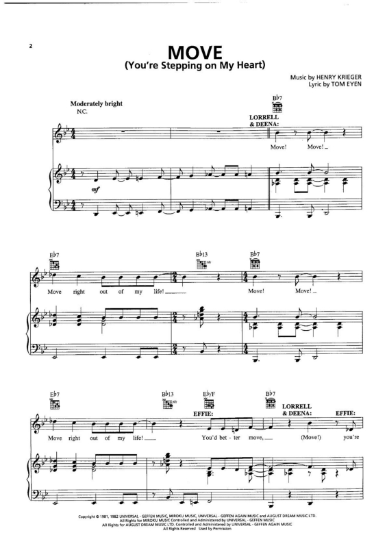 Partitura da música Move (You`re Stepping on My Heart)