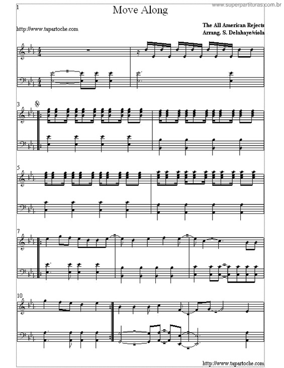 Partitura da música Move Along