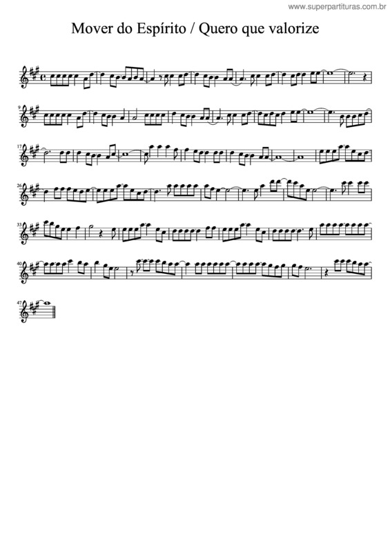 Partitura da música Mover Do Espírito / Quero Que Valorize v.2