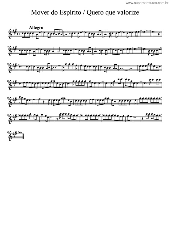 Partitura da música Mover Do Espírito / Quero Que Valorize