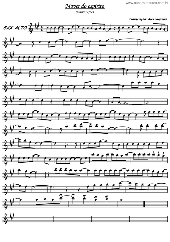 Partitura da música Mover Do Espírito