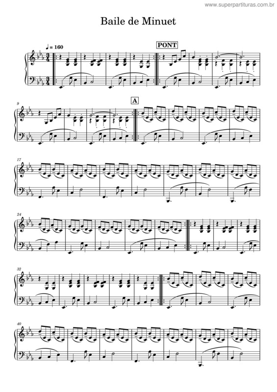 Partitura da música Movie 2 Baile De Minuete