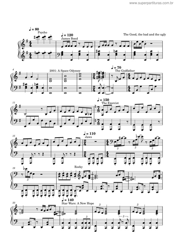 Partitura da música Movies Evolution – Samuel Fu Reborn