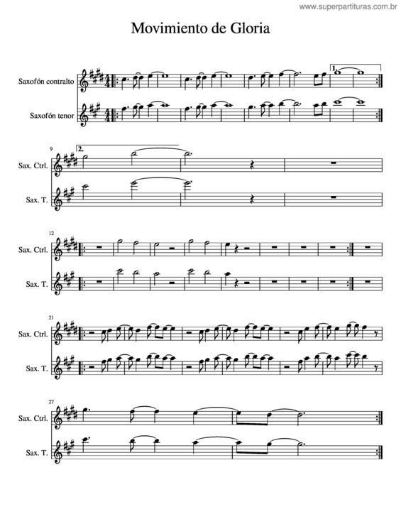 Partitura da música Movimiento De Gloria