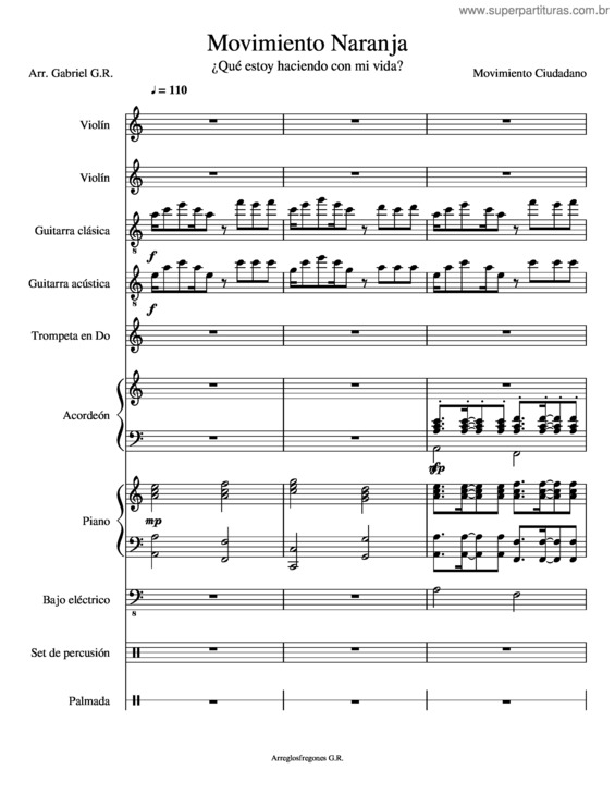 Partitura da música Movimiento Naranja
