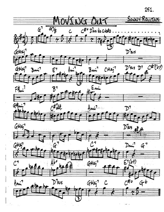 Partitura da música Moving Out v.2