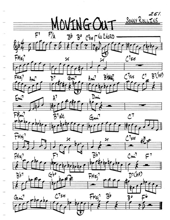 Partitura da música Moving Out v.3