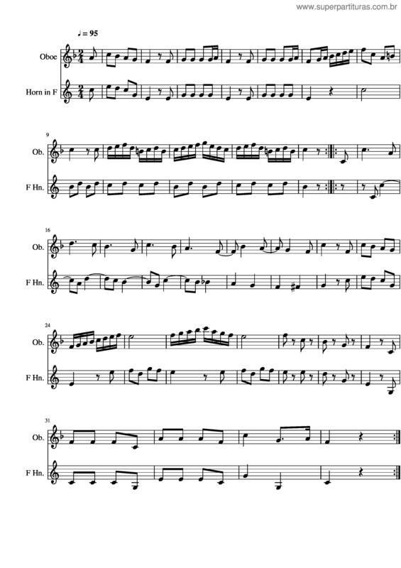 Partitura da música Mozart 12 Duos #1