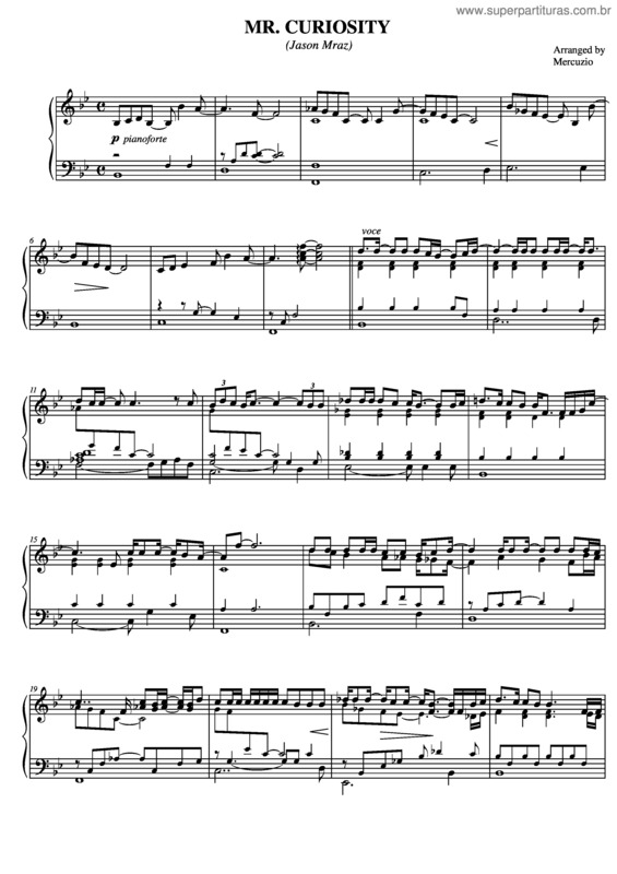 Partitura da música Mozart v.2