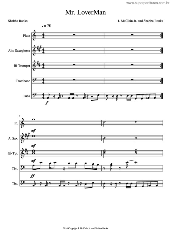 Partitura da música Mr. Loverman