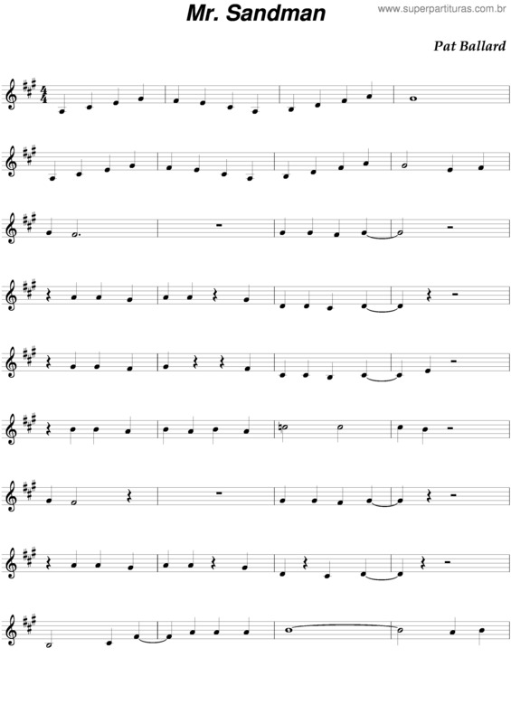 Partitura da música Mr. Sandman