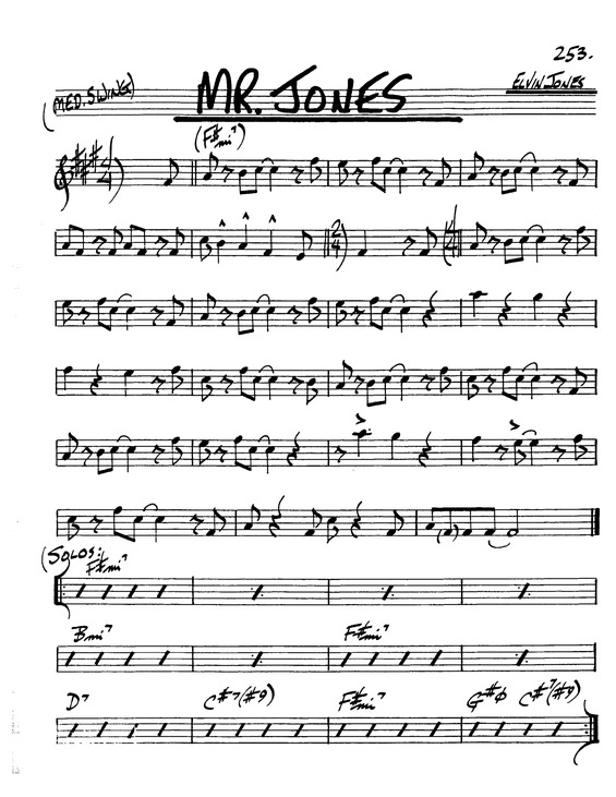 Partitura da música Mr Jones