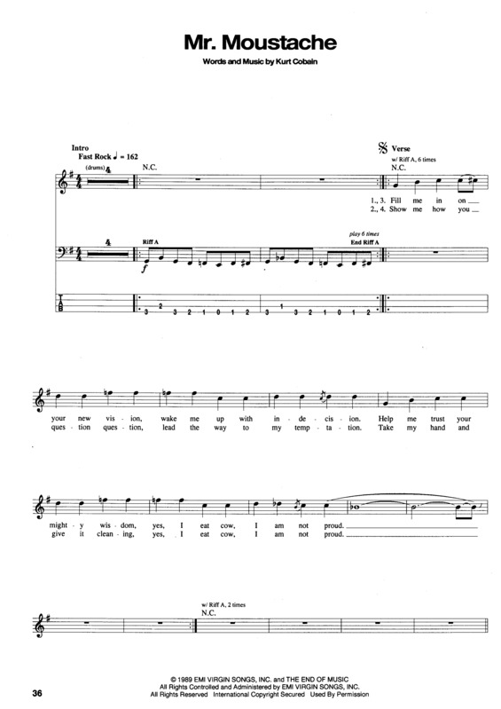 Partitura da música Mr Moustache v.2