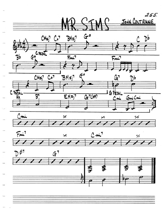 Partitura da música Mr Sims v.5