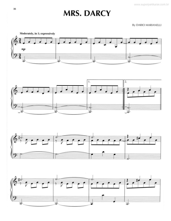 Partitura da música Mrs. Darcy