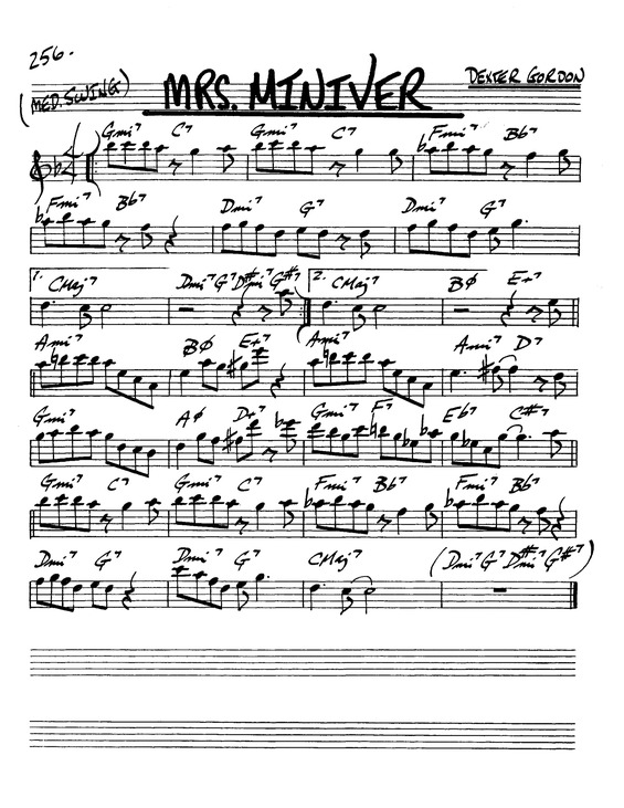 Partitura da música Mrs Miniver