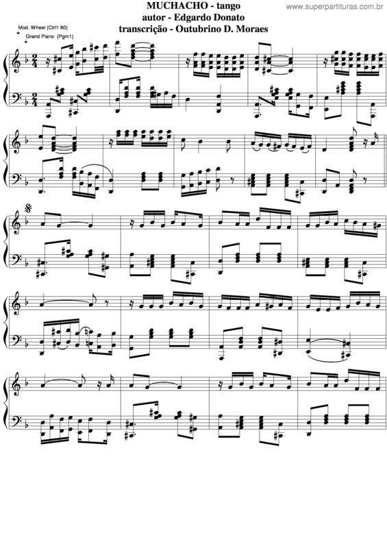 Partitura da música Muchacho