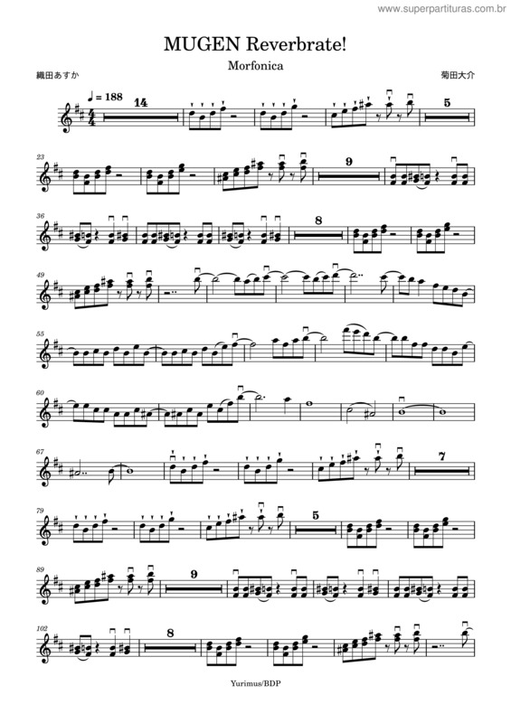 Partitura da música Mugen Reverbrate! –Morfonica