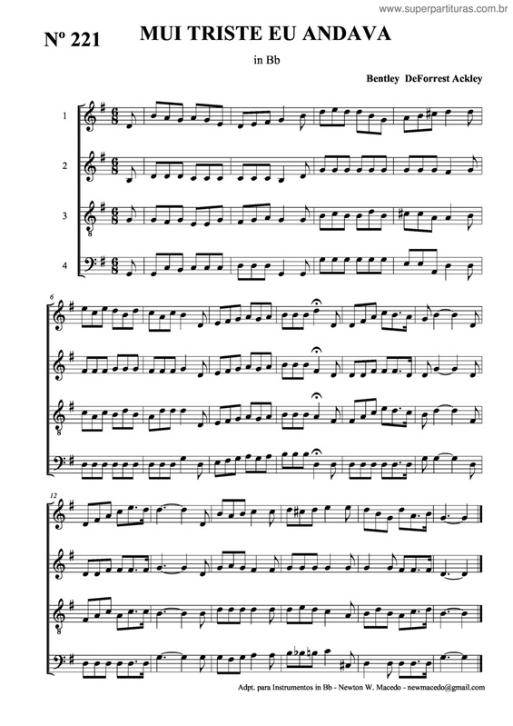 Partitura da música Mui Triste Eu Andava v.2